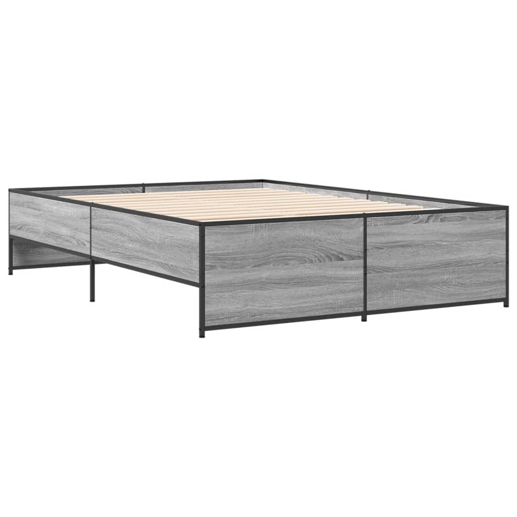 Giroletto-Struttura Letto Grigio Sonoma 140x190 cm in Legno Multistrato Metallo 938317