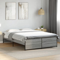 Giroletto-Struttura Letto Grigio Sonoma 140x190 cm in Legno Multistrato Metallo 938317