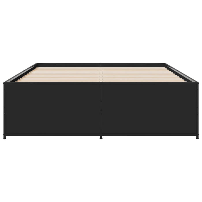 Giroletto Nero 135x190 cm in Legno Multistrato e Metallo 3279902