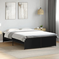 Giroletto-Struttura Letto Nero 120x190 cm in Legno Multistrato e Metallo 204878