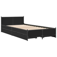 Giroletto con Cassetti-Struttura Letto con contenitore Nero 75x190 cm in Legno Multistrato 317923