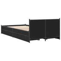 Giroletto con Cassetti-Struttura Letto con contenitore Nero 75x190 cm in Legno Multistrato 317923