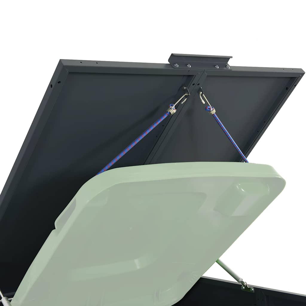 Copribidone con Ruote 3 Bidoni Antracite 207x79x117cm Acciaio 3279983