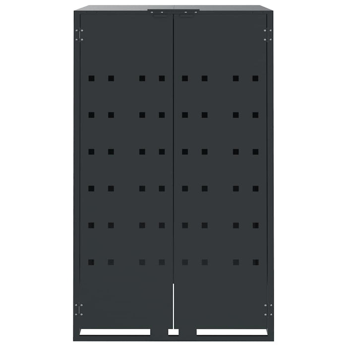 vidaXL Copribidone con Ruote 4 Bidoni Antracite 276x79x117cm Acciaio