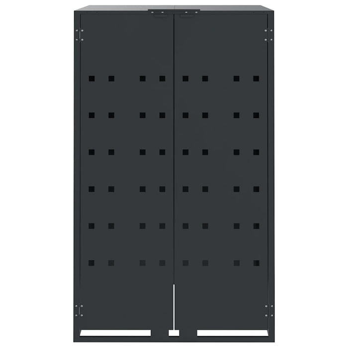 Copribidone con Ruote 5 Bidoni Antracite 345x79x117cm Acciaio 3279985