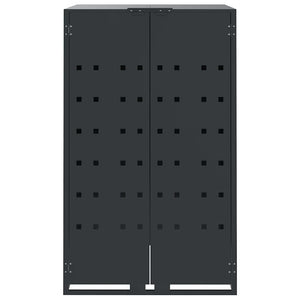 vidaXL Copribidone con Ruote 5 Bidoni Antracite 345x79x117cm Acciaio