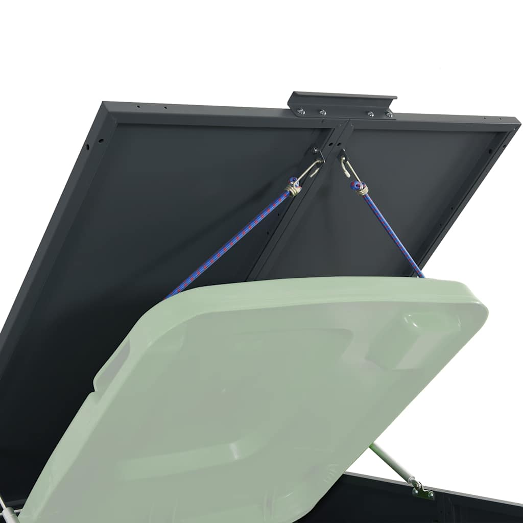 vidaXL Copribidone con Ruote 5 Bidoni Antracite 345x79x117cm Acciaio