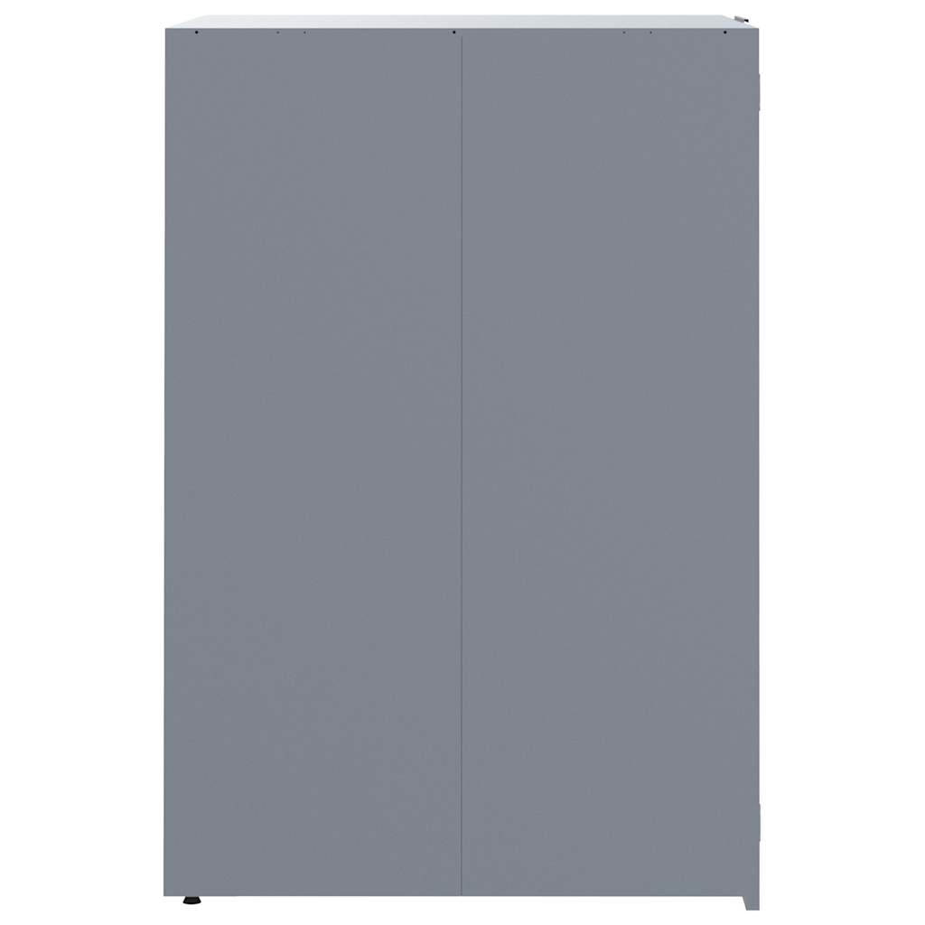vidaXL Copribidone con Ruote per 2 Bidoni Grigio 138x79x117cm Acciaio