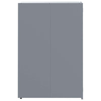 vidaXL Copribidone con Ruote per 2 Bidoni Grigio 138x79x117cm Acciaio