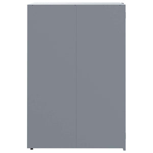 vidaXL Copribidone con Ruote per 2 Bidoni Grigio 138x79x117cm Acciaio