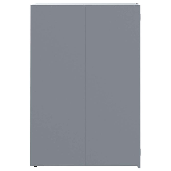 vidaXL Copribidone con Ruote per 2 Bidoni Grigio 138x79x117cm Acciaio