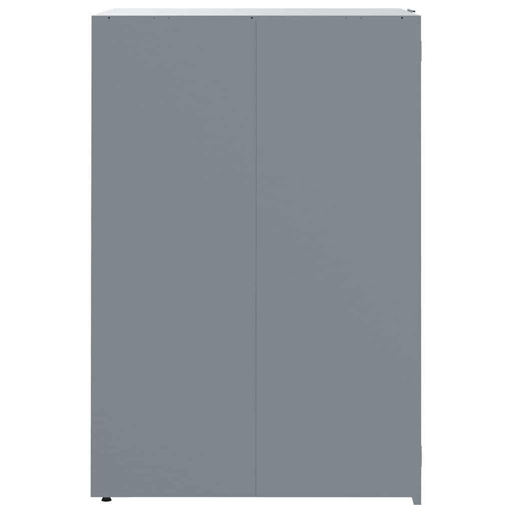 Copribidone con Ruote per 2 Bidoni Grigio 138x79x117cm Acciaio 3279987