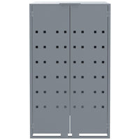 vidaXL Copribidone con Ruote per 5 Bidoni Grigio 345x79x117cm Acciaio