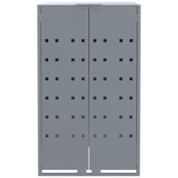 vidaXL Copribidone con Ruote per 6 Bidoni Grigio 414x79x117cm Acciaio