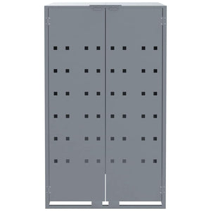 vidaXL Copribidone con Ruote per 6 Bidoni Grigio 414x79x117cm Acciaio