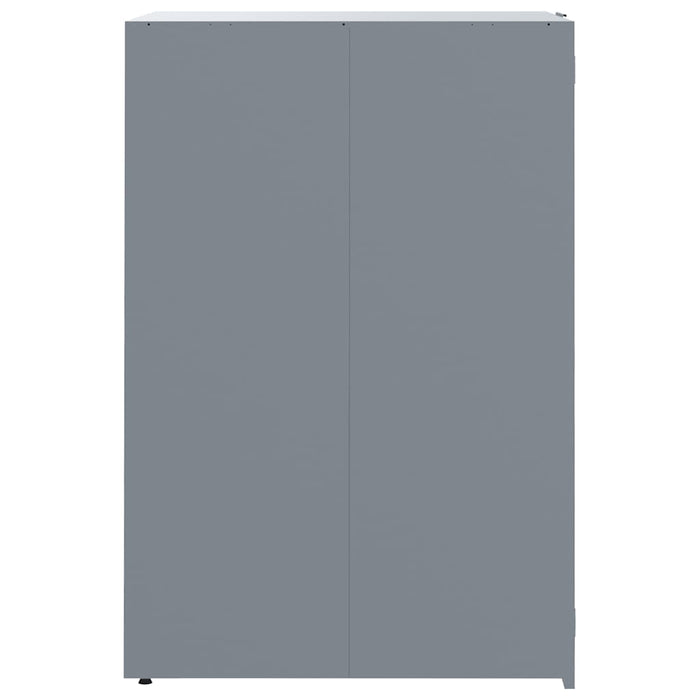 vidaXL Copribidone con Ruote per 6 Bidoni Grigio 414x79x117cm Acciaio