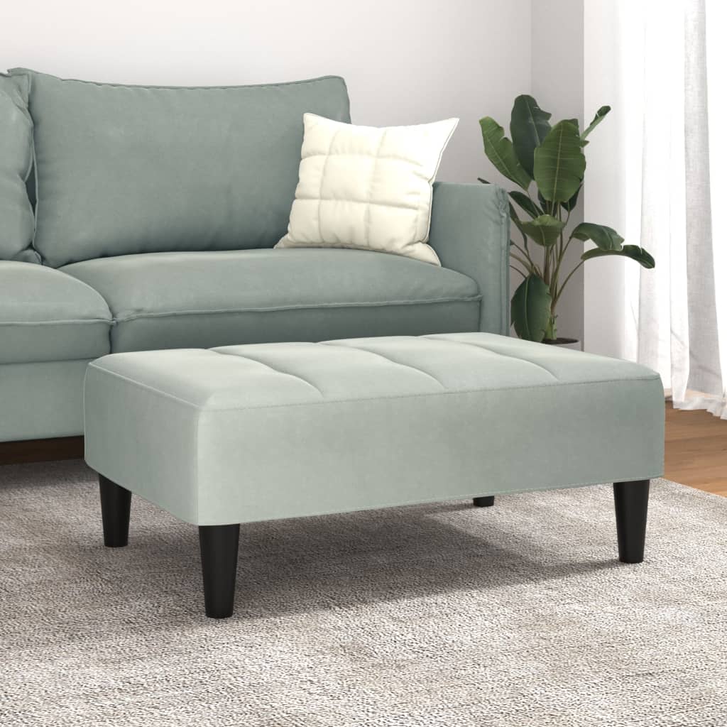 Poggiapiedi Grigio Chiaro 77x55x31 cm in Velluto 4007366