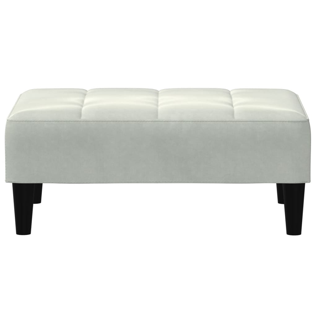 Poggiapiedi Grigio Chiaro 77x55x31 cm in Velluto 4007366