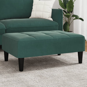 Poggiapiedi Verde Scuro 77x55x31 cm in Velluto 4007368