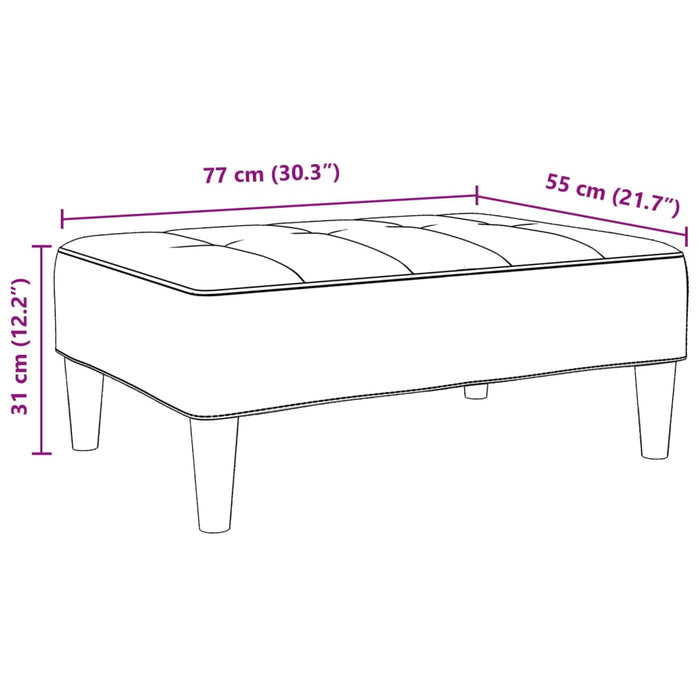 Poggiapiedi Grigio Chiaro 77x55x31 cm in Tessuto