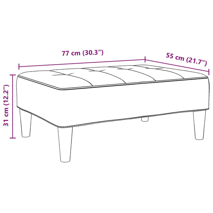 Poggiapiedi Grigio Chiaro 77x55x31 cm in Velluto