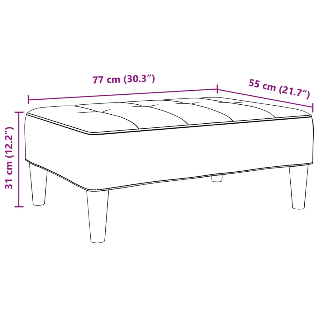 Poggiapiedi Grigio Scuro 77x55x31 cm in Velluto 4007385