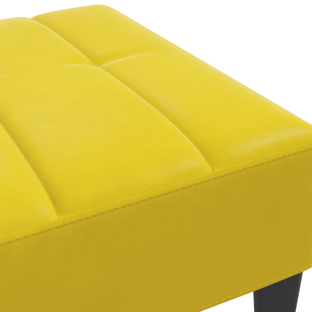 Poggiapiedi Giallo 77x55x31 cm in Velluto