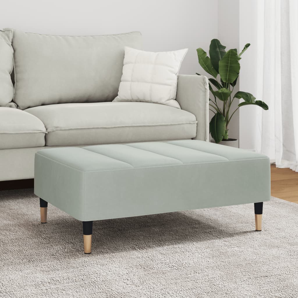 Poggiapiedi Grigio Chiaro 77x55x31 cm in Velluto 4007393