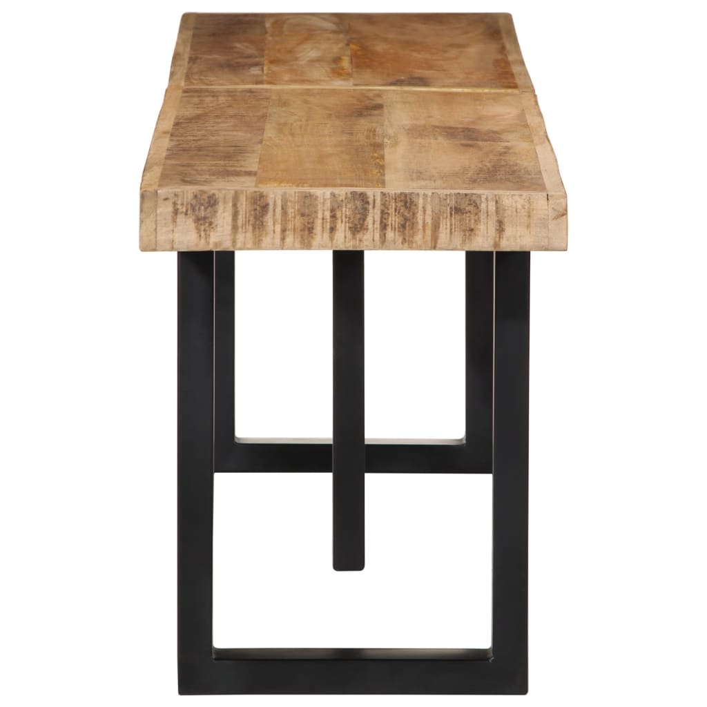 Panca 160 cm in Legno Massello di Mango Grezzo e Acciaio 4006413