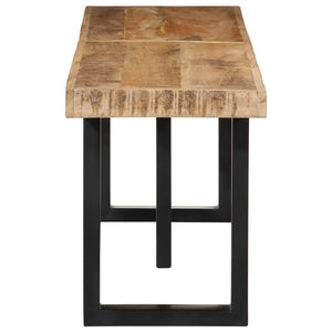 Panca 160 cm in Legno Massello di Mango Grezzo e Acciaio 4006413