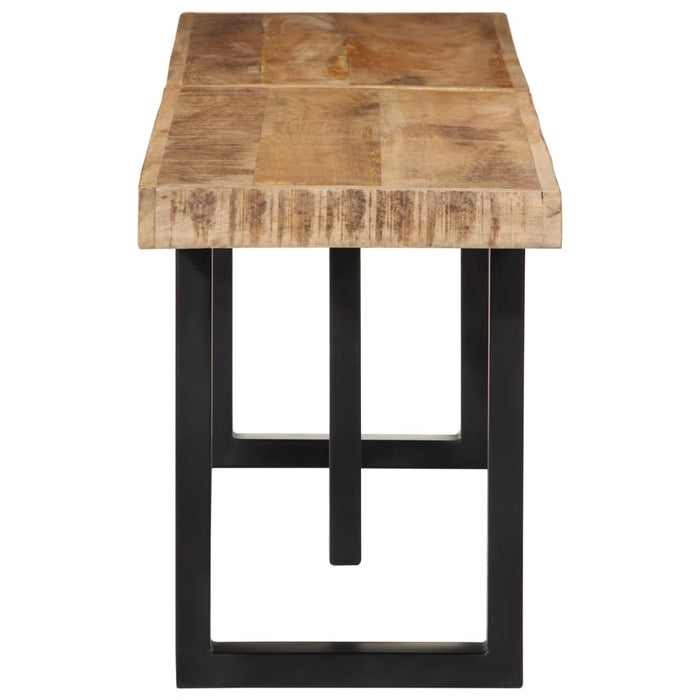 Panca 160 cm in Legno Massello di Mango Grezzo e Acciaio 4006413