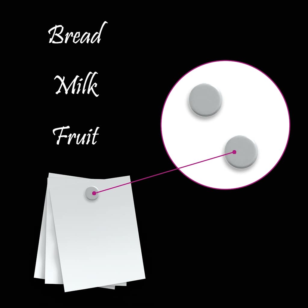 vidaXL Lavagna Magnetica a Parete Nera 60x20 cm Vetro Temperato