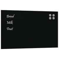 vidaXL Lavagna Magnetica a Parete Nera 100x60 cm Vetro Temperato