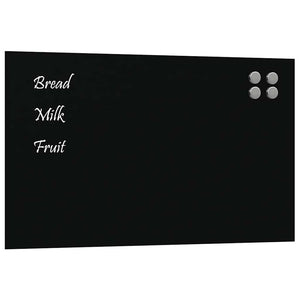 vidaXL Lavagna Magnetica a Parete Nera 100x60 cm Vetro Temperato