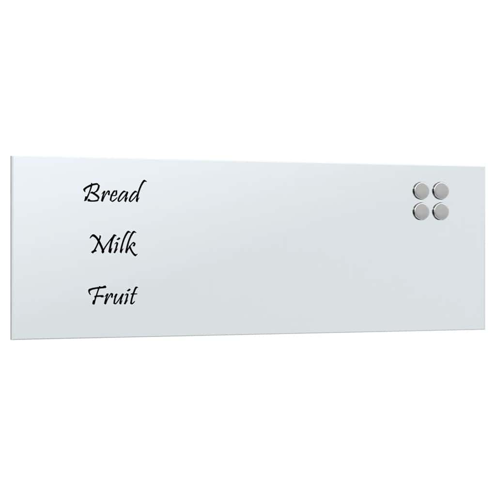 Lavagna Magnetica a Parete Bianca 80x30 cm Vetro Temperato 4008624