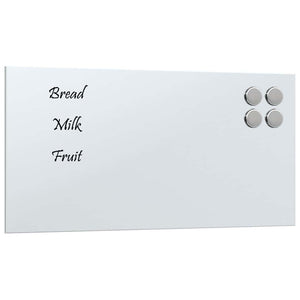 vidaXL Lavagna Magnetica a Parete Bianca 40x20 cm Vetro Temperato