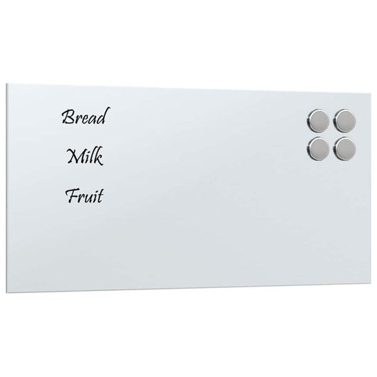 vidaXL Lavagna Magnetica a Parete Bianca 40x20 cm Vetro Temperato