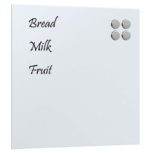 Lavagna Magnetica a Parete Bianca 40x40 cm Vetro Temperato