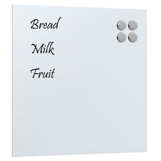 Lavagna Magnetica a Parete Bianca 40x40 cm Vetro Temperato