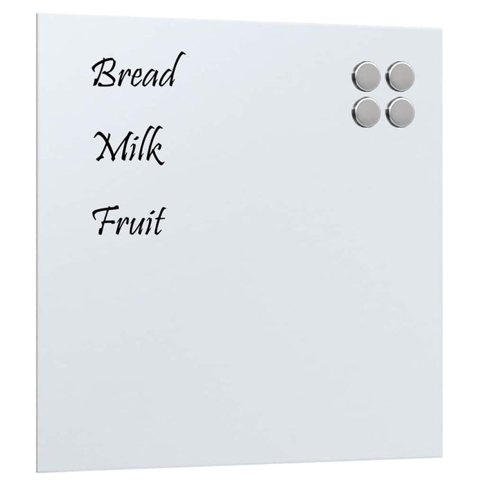 Lavagna Magnetica a Parete Bianca 40x40 cm Vetro Temperato