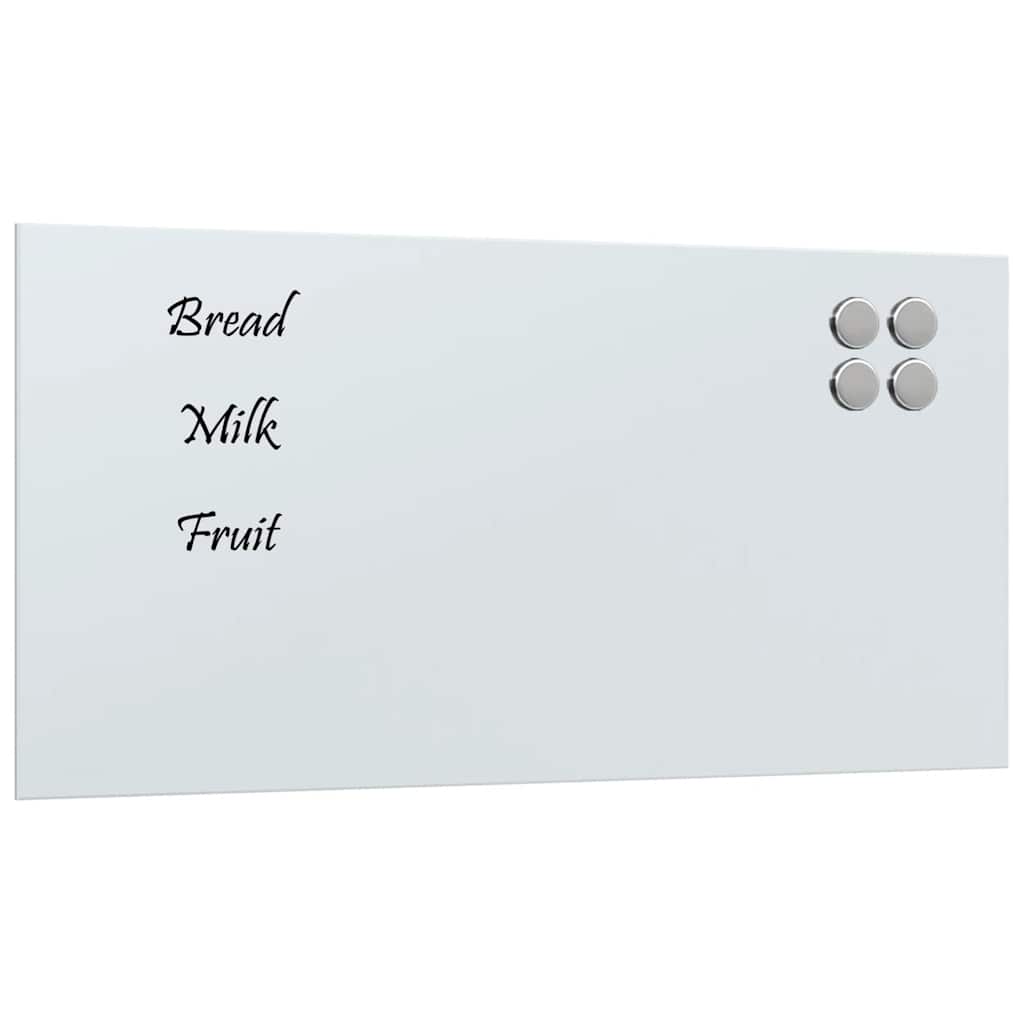 Lavagna Magnetica a Parete Bianca 80x40 cm Vetro Temperato 4008628