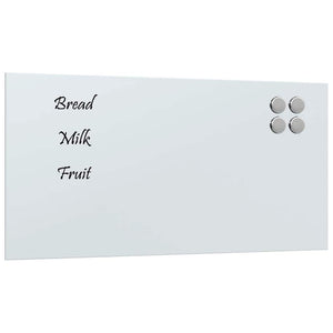 Lavagna Magnetica a Parete Bianca 80x40 cm Vetro Temperato 4008628