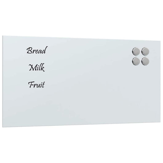Lavagna Magnetica a Parete Bianca 80x40 cm Vetro Temperato 4008628