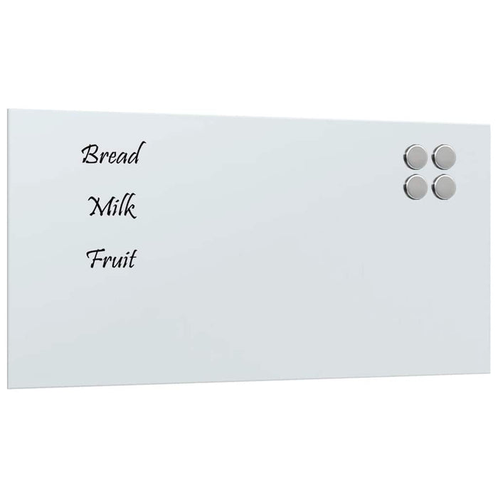 Lavagna Magnetica a Parete Bianca 80x40 cm Vetro Temperato 4008628