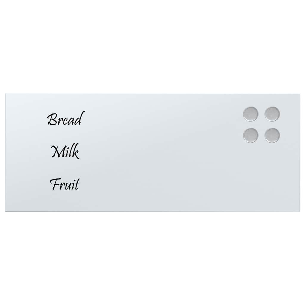 Lavagna Magnetica a Parete Bianca 50x20 cm Vetro Temperato 4008630