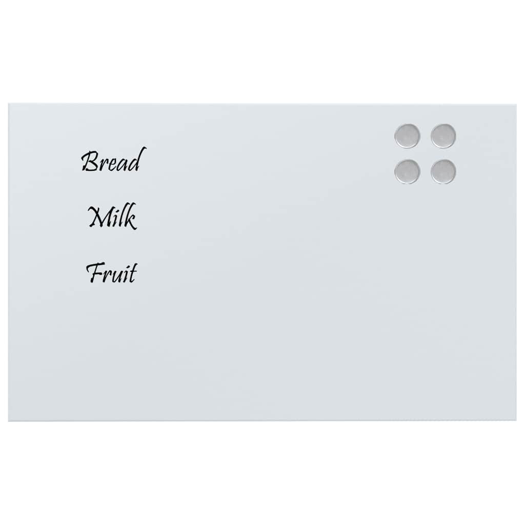 Lavagna Magnetica a Parete Bianca 80x50 cm Vetro Temperato 4008633