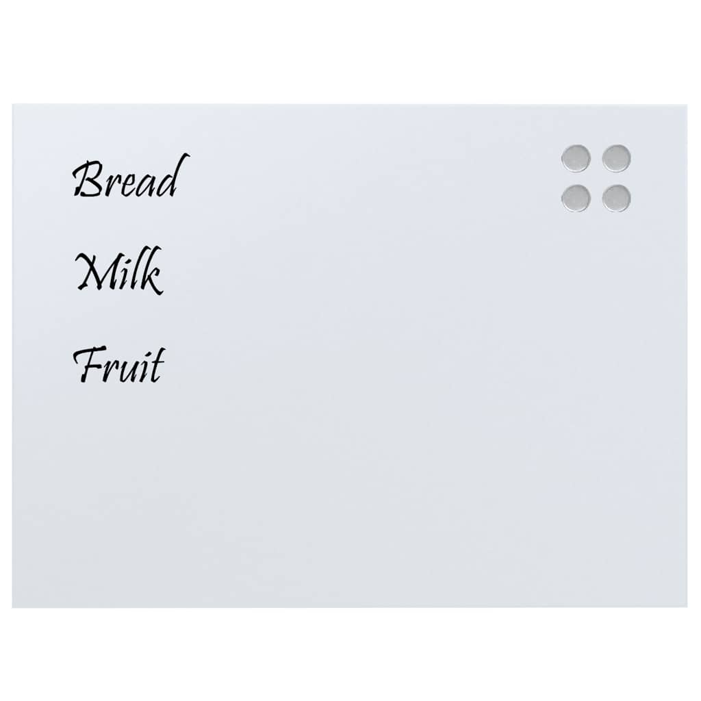 Lavagna Magnetica a Parete Bianca 80x60 cm Vetro Temperato 4008638