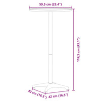 Tavolo da Bar per Esterni Regolabile Ø59,5x70/114,5cm Alluminio 4007198