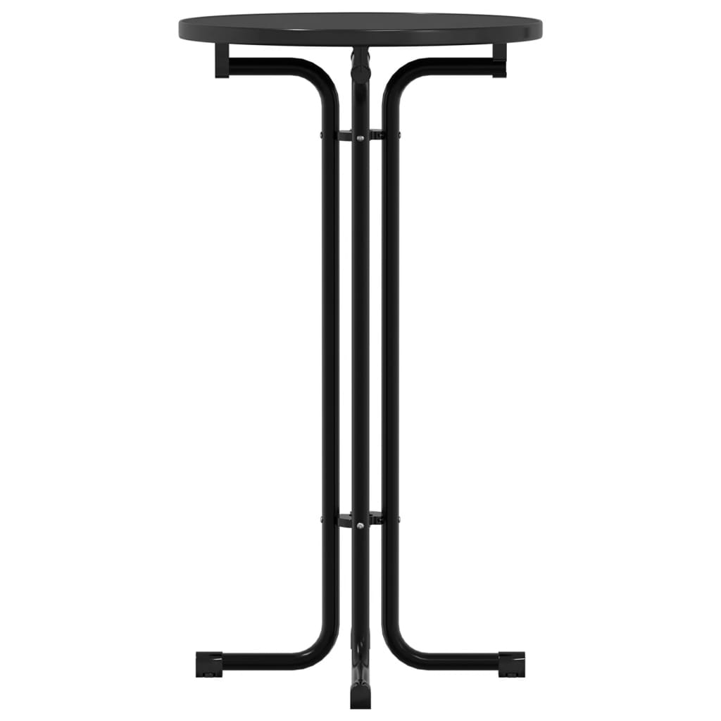 Tavolo da Pranzo Nero Ø60x110 cm Legno Multistrato e Acciaio 4008301