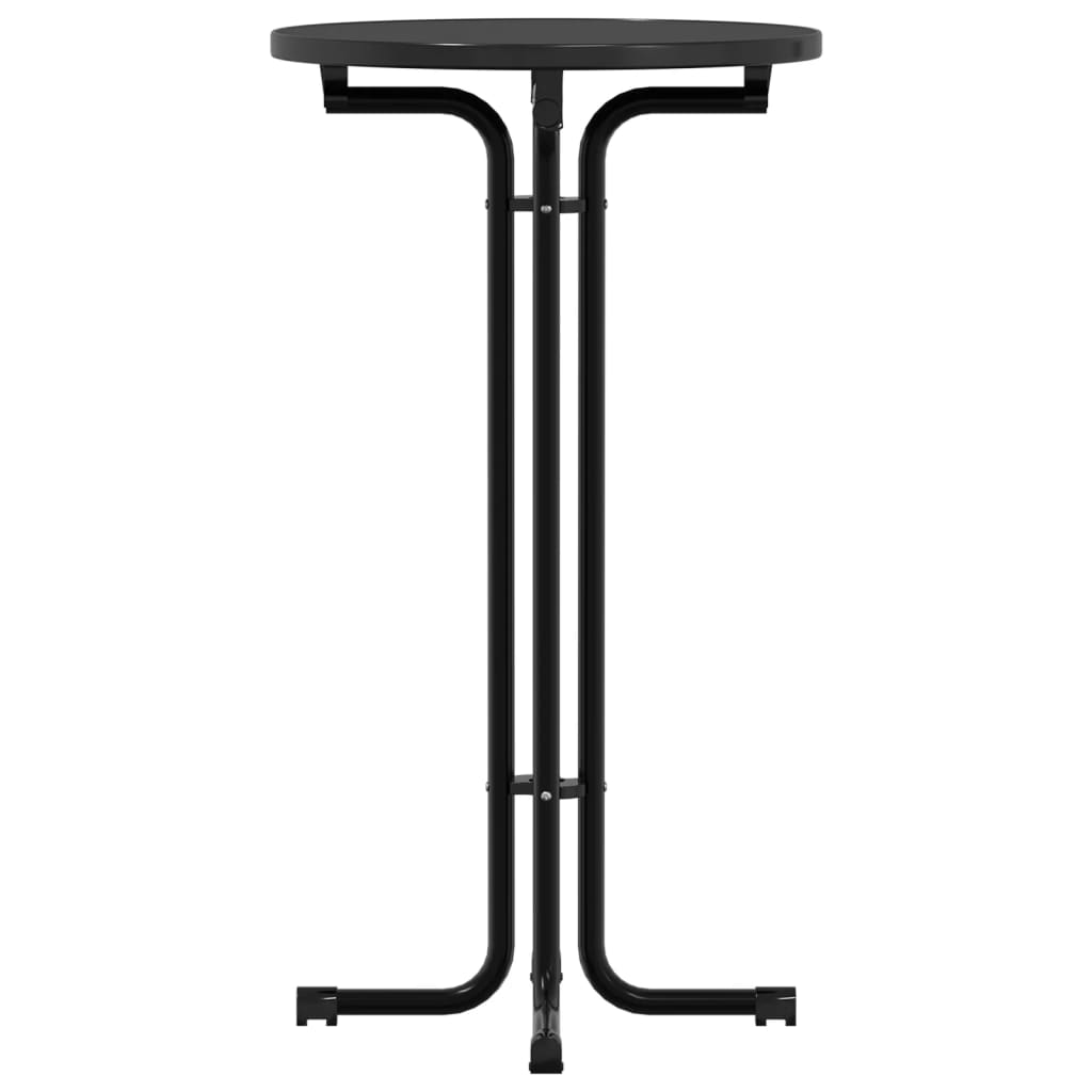 Tavolo da Pranzo Nero Ø60x110 cm Legno Multistrato e Acciaio 4008301